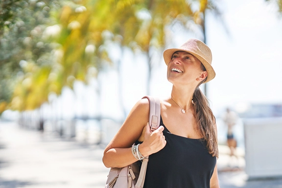 Happy person in Florida after ketamine treatment